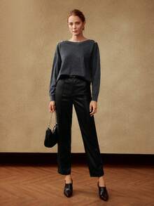 MOTF PREMIUM Cashmere Len Áo len - Xám - Xem 8