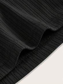 SHEIN ICON Solid Ruched Tank Top - Black - View 3