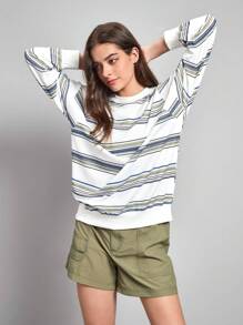 In My Nature Capucha con estampado de rayas exterior