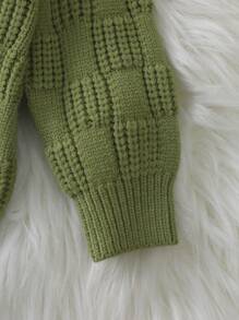 男嬰前紐扣連帽開襟衫 - 綠色 - 查看 5