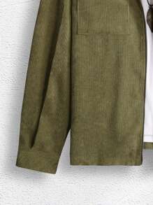Manfinity Homme Männer Pattentasche, Kord Shirt mit & Tunnelzug, Hose mit ohne T-Shirt - Grün - Übersicht 5