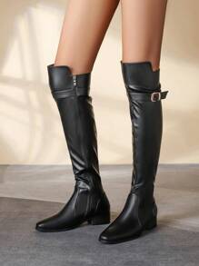 Đúng mốt Giày ống - màu đen - Xem 5