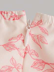 SHEIN Leap Crew 青少年女孩印花荷葉袖層疊下擺洋裝 - 彩色 - 查看 3