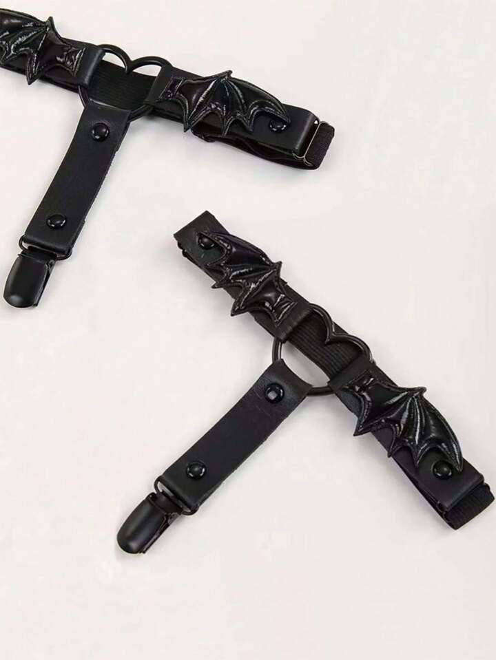 Our Goth 2pcs Women Bat Decor Garter Belt is such a vibe - ROMWE
