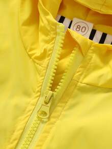 Cute Boy 3d Cartoon Pattern Hooded Waterproof Jacket, Soft & Comfortable - Yellow - View 4