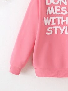 SHEIN Young Girl Slogan Graphic Sweatshirt - Pink - View 3
