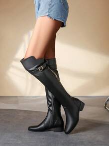 Đúng mốt Giày ống - màu đen - Xem 6