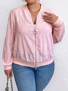 Calvaya Hơn Dây kéo Áo khoác bomber - Hồng - Xem 6