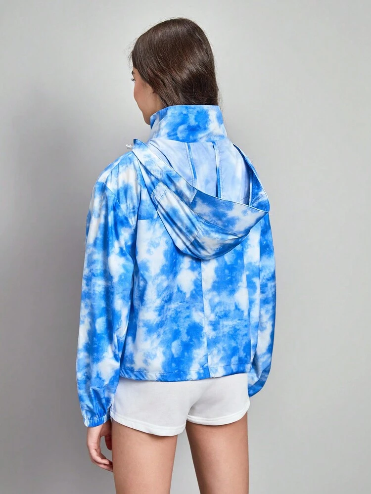 Tie Dye Flap Pocket Drop Shoulder Jacket
