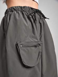 In My Nature Letter Graphic Drawstring Waist Outdoor Pants