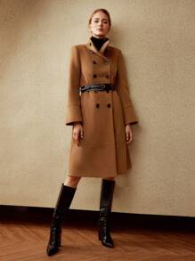 MOTF PREMIUM WOOL-BLEND STAND COLLAR COAT - Coffee Brown - View 6