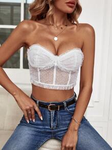 SHEIN Unity Lá sen tỉa Ống ngọn - trắng - Xem 1