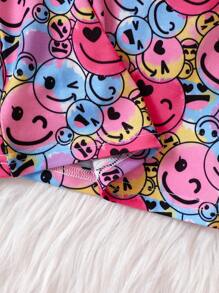 女嬰卡通圖案洋裝&絨毛夾克背心 - 彩色 - 查看 7