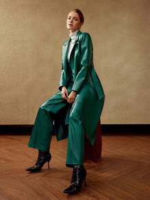 MOTF PREMIUM ÁO KHOÁC DA DA DÂY THÉP - Màu xanh lá cây đậm - Xem 2