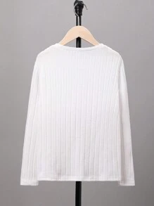 SHEIN Tween Boys' Graphic Print Crew Neck Long Sleeve T-Shirt - White - View 2