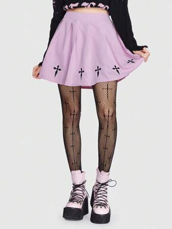 Goth Faltenrock mit Kreuz, Muster