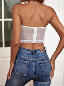 SHEIN Unity Lá sen tỉa Ống ngọn - trắng - Xem 2