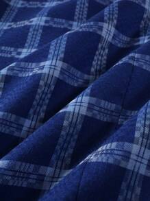 Manfinity Mode Men 1pc Plaid Print Single Breasted Blazer - Blue - View 6