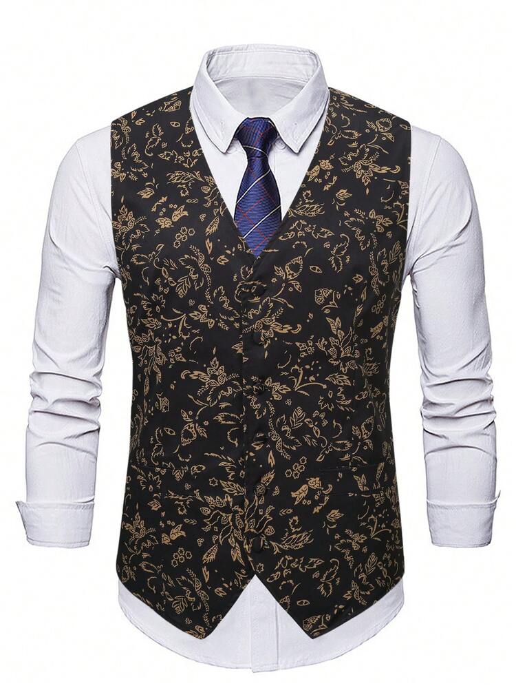 Manfinity AFTRDRK 男士大码1入組滿版印花馬甲 - 彩色 - 查看 6