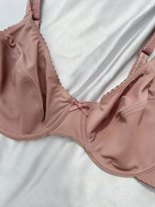 Casual Plus Size Plain Knitted Fabric Bra Set With Slight Stretch For Women Multicolored Comfort - Multicolor - View 5