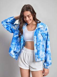 In My Nature 紮染翻蓋口袋落肩袖夾克