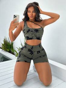 Slayform Bộ đồ thể thao nhuộm tie-dye co giãn cao liền mạch dành cho nữ Bộ đồ tập luyện dành cho nữ Bộ đồ tập gym dành cho nữ - Nhiều màu - Xem 3