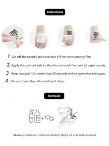 Mystic heart 2入組黑玫瑰小蜘蛛暫時性紋身,半永久性 - 黑色 - 查看 4