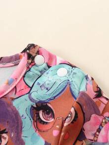 女嬰卡通圖案T恤和緊身褲