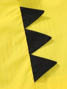 Cute Boy 3d Cartoon Pattern Hooded Waterproof Jacket, Soft & Comfortable - Yellow - View 6