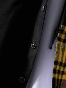 Manfinity Homme Hombres Camisa con estampado de cuadros de color combinado sin camiseta - Multicolor - Ver 3