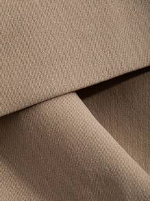 DAZY Lapel Neck Belted Vest Jacket - Khaki - View 5