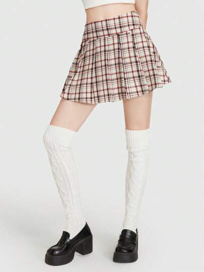 Jupe Plissée À Carreaux
