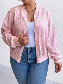 Calvaya Hơn Dây kéo Áo khoác bomber - Hồng - Xem 4