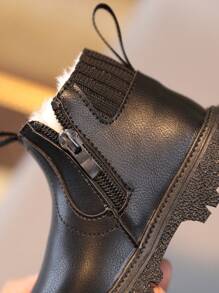 嬰兒靴子,復古風格,多用途短孩子們靴子 - 黑色 - 查看 6