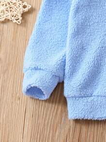 Chica Joven Conjunto de pijama con unicornio & con bordado de letra - Azul - Ver 3