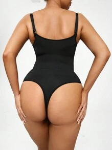 SHAPORA Chất rắn Bodysuit định hình - màu đen - Xem 6