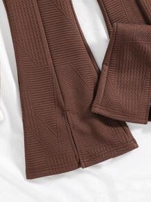 SHEIN Cô gái Tween Áo ba lỗ & Quần ống loe & Nơ mặt trước Top Cây trồng - Nhiều màu - Xem 5