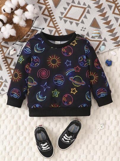 Baby Boy Planet Print Sweatshirt