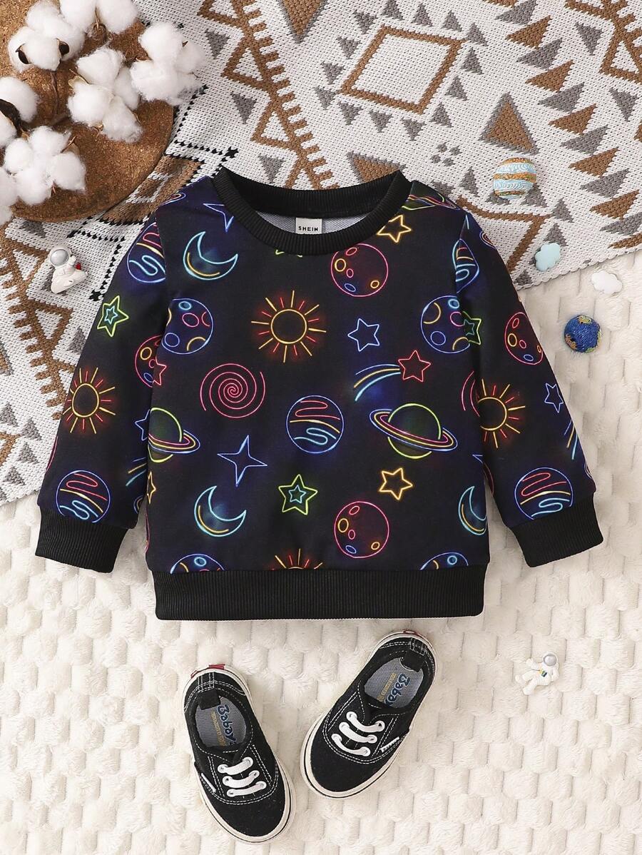 Baby Boy Planet Print Sweatshirt