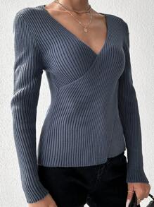 EURMUSE Jersey tejido de canalé cruzado - Azul - Ver 5