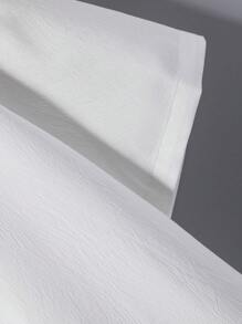 Manfinity Homme Camisa Casual Sólida para Homens e Calça com Cordão na Cintura Sem Camiseta, Presente para Namorado - Branco - Visão 5