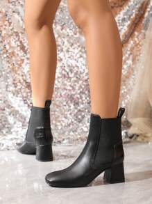 Của phụ nữ Gót chân trung bình Giày bốt ngắn , đàn hồi Thiết kế , Đúng mốt & Đơn giản Mặc hàng ngày - màu nâu - Xem 4