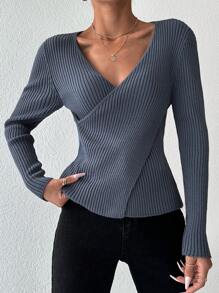 EURMUSE Jersey tejido de canalé cruzado - Azul - Ver 3