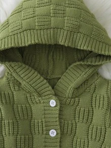 男嬰前紐扣連帽開襟衫 - 綠色 - 查看 3