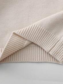 Baby Girl Crochet Heart Raglan Sleeve Sweater - Apricot - View 5