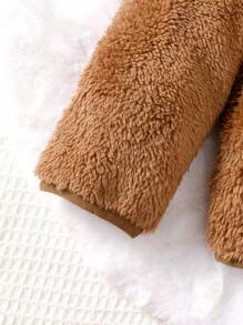 Chàng trai trẻ Dây kéo Áo Teddy Jackets
   & Mũ - màu nâu - Xem 3