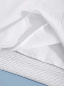 Manfinity Dauomo Nam Đồ họa Chữ cái Túi kangaroo Dây rút Áo hoodie ấm áp - trắng - Xem 4