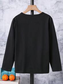 SHEIN Áo thun Con Trai - màu đen - Xem 2