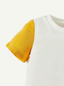 Cozy Pixies Baby Boy Letter Graphic Colorblock Tee - Multicolor - View 3