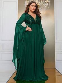 YISIKADO 大碼晚宴禮服裙（重工款） - 墨綠色 - 查看 3